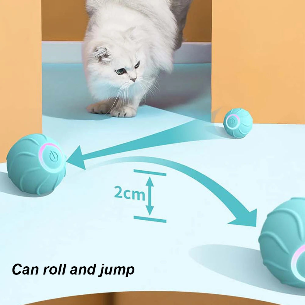Automatic Bouncing Ball Obstacle Avoidance Kittens Jumping Ball USB Rechargeable Smart Pet Toy Ball Electric Pet Supplies