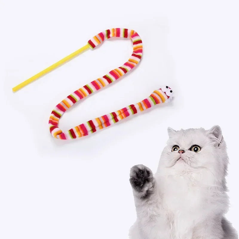 Creative Rainbow Snake Kitten Toys Interactive Toy Pet Interactive Toy Funny Cat Stick Good Quality Fast Shipping Pet Supplies