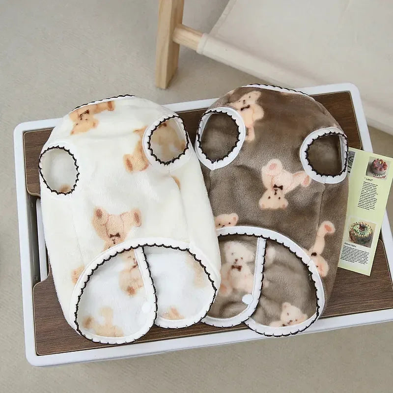 Pet Plush Jumpsuit Autumn Winter Dog Clothes for Small Dog Clothes Warm Velvet Sweet Kitten Puppy Cute Pullover Chihuahua