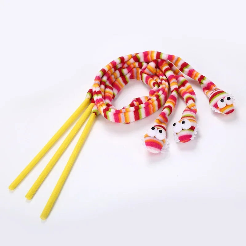 Creative Rainbow Snake Kitten Toys Interactive Toy Pet Interactive Toy Funny Cat Stick Good Quality Fast Shipping Pet Supplies